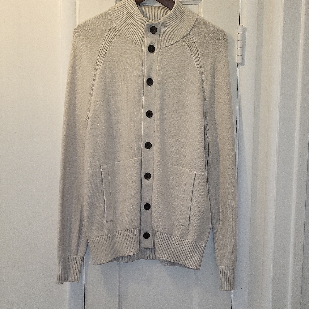 Banana Republic Men's Light Tan Cardigan Sweater, New Mens Size M